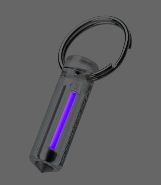 Glow Rhino Clear Plastic Purple Tritium Ember Fob - Image 2