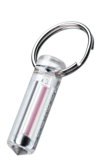 Glow Rhino Clear Plastic Pink Tritium Ember Fob