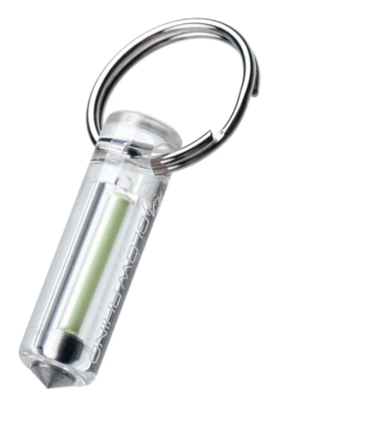 Glow Rhino Clear Plastic Green Tritium Ember Fob
