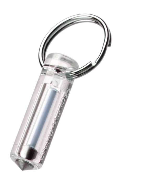 Glow Rhino Clear Plastic Blue Tritium Ember Fob