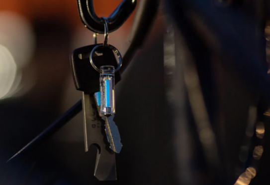 Glow Rhino Clear Plastic Blue Tritium Ember Fob - Image 2