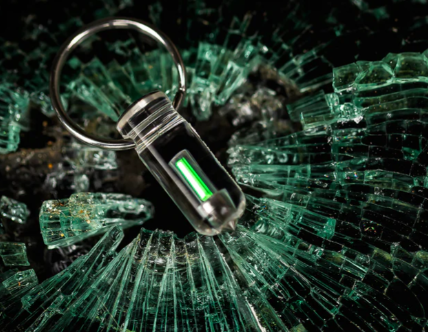Glow Rhino Clear Plastic Green Tritium Spark Fob - Image 2