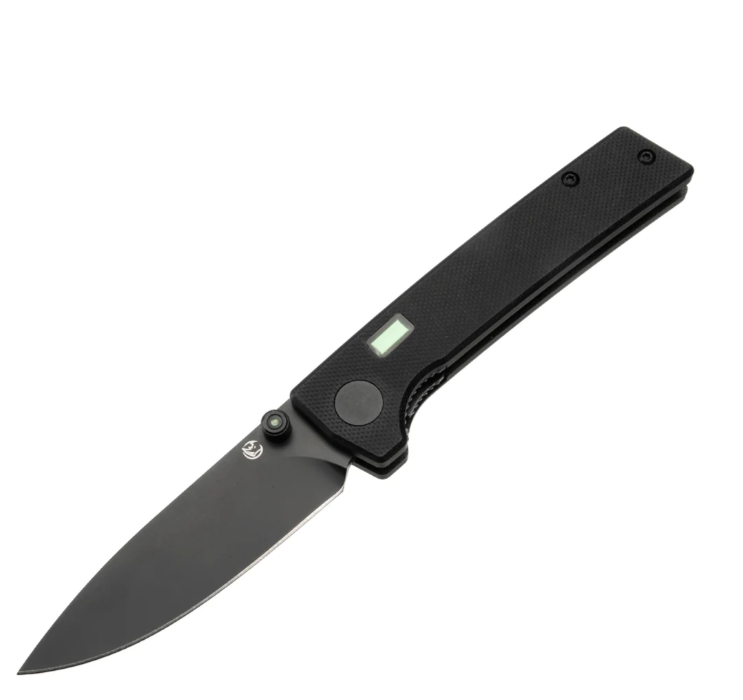 Glow Rhino Black G10 Fermi with Black Thumbstud