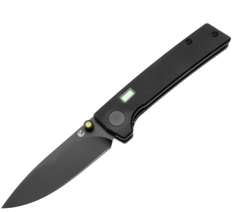 Glow Rhino Black G10 Fermi with Yellow Thumbstud