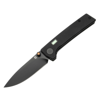 Glow Rhino Black G10 Fermi with Orange Thumbstud