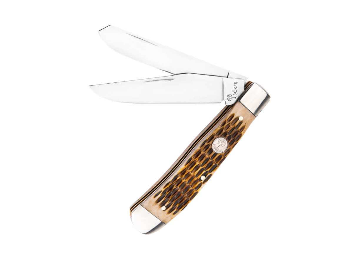 Boker Treebrand Amber Jigged Bone Trapper - Image 2