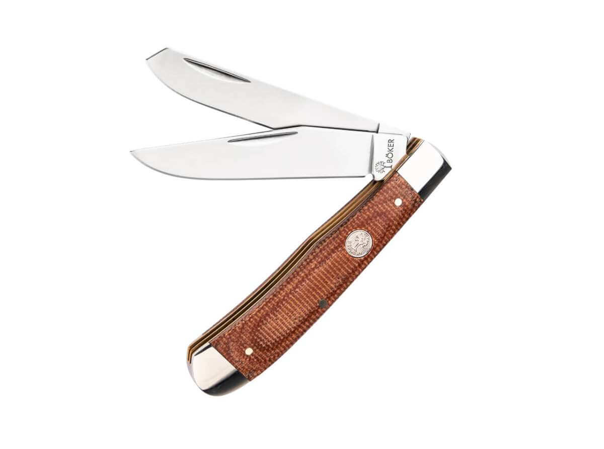 Boker Treebrand Brown Canvas Micarta Trapper - Image 2