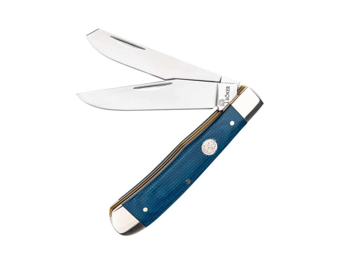 Boker Treebrand Blue Denim Canvas Micarta Trapper - Image 2