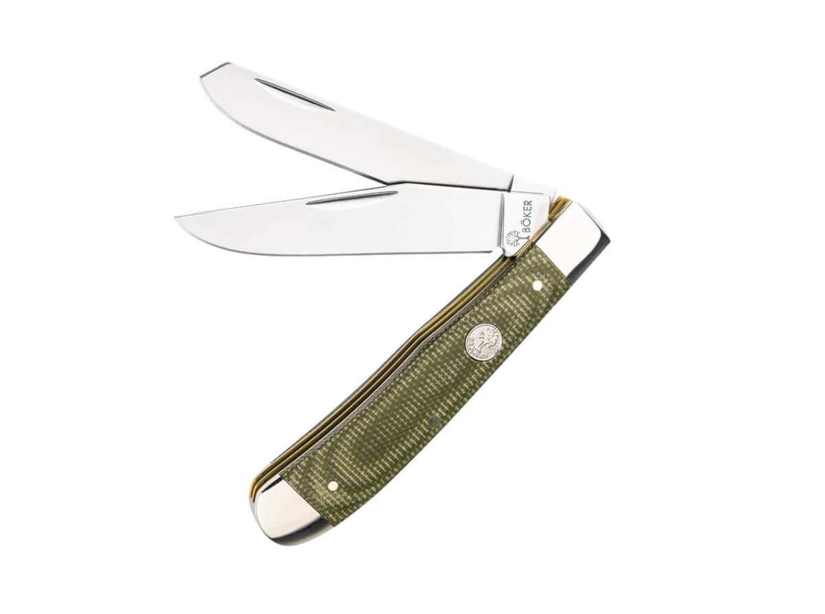 Boker Treebrand Green Canvas Micarta Trapper - Image 2