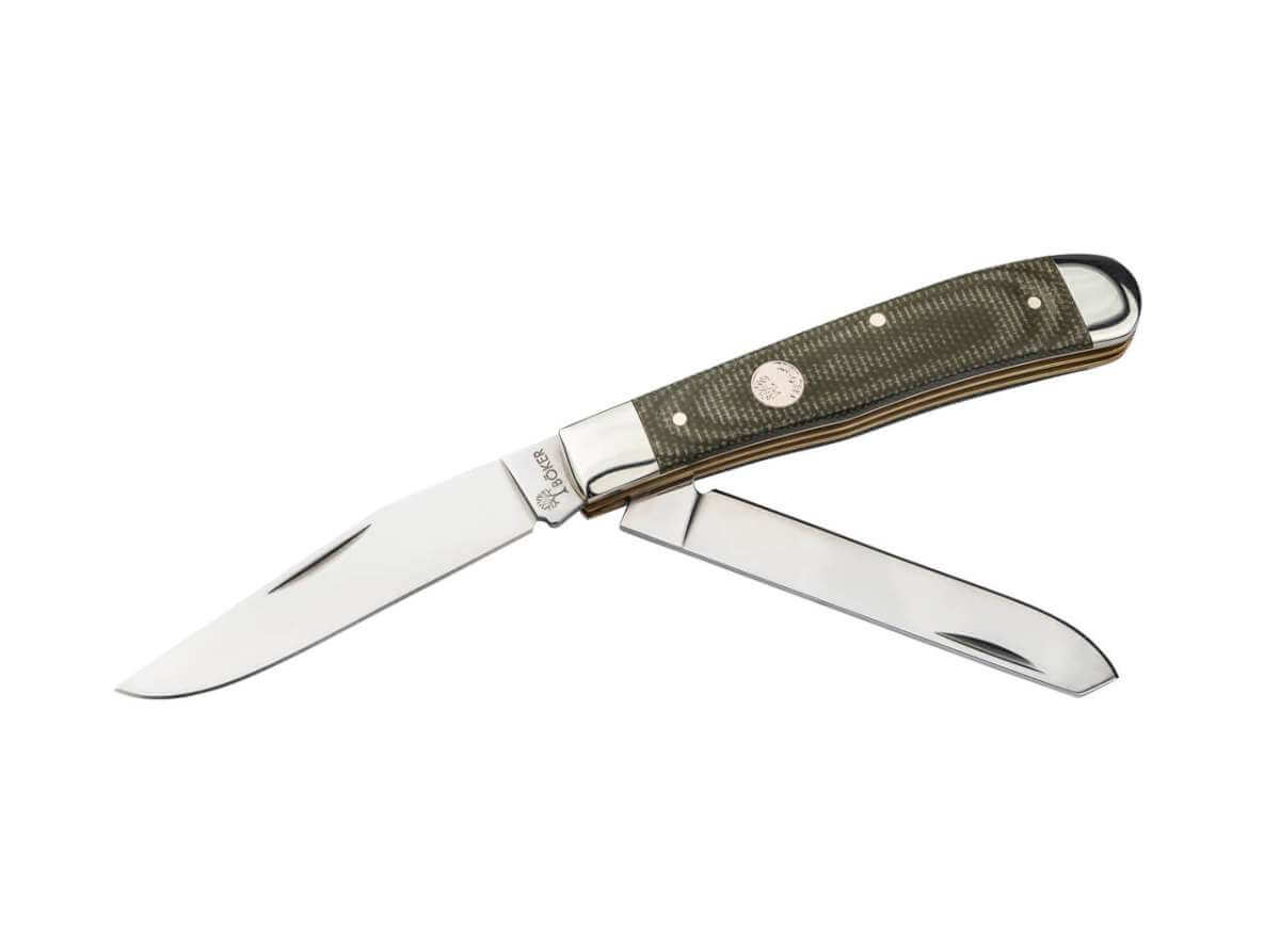Boker Treebrand Green Canvas Micarta Trapper