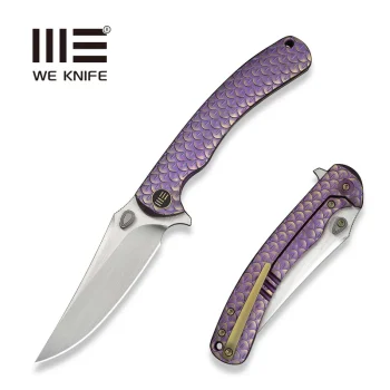 weknife dracarys flipper thumb stud knife purple golden titanium handle 358 hand rubbed satin bohler m390 blade we25061b 2 we knife 9289930 800x