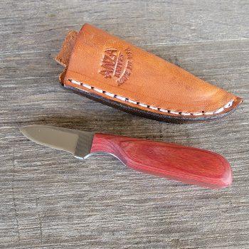 Anza Knives Red Wood Enormous Tiny Fixed Blade