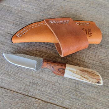 Anza Knives 8F Walnut & Elk Bowie Fixed Blade