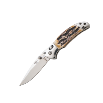 Bear Stag Bone 3 3/4" Small Slidelock Folder