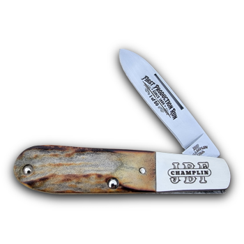 JBF Champlin Cutlery USA Genuine Stag Teardrop Barlow