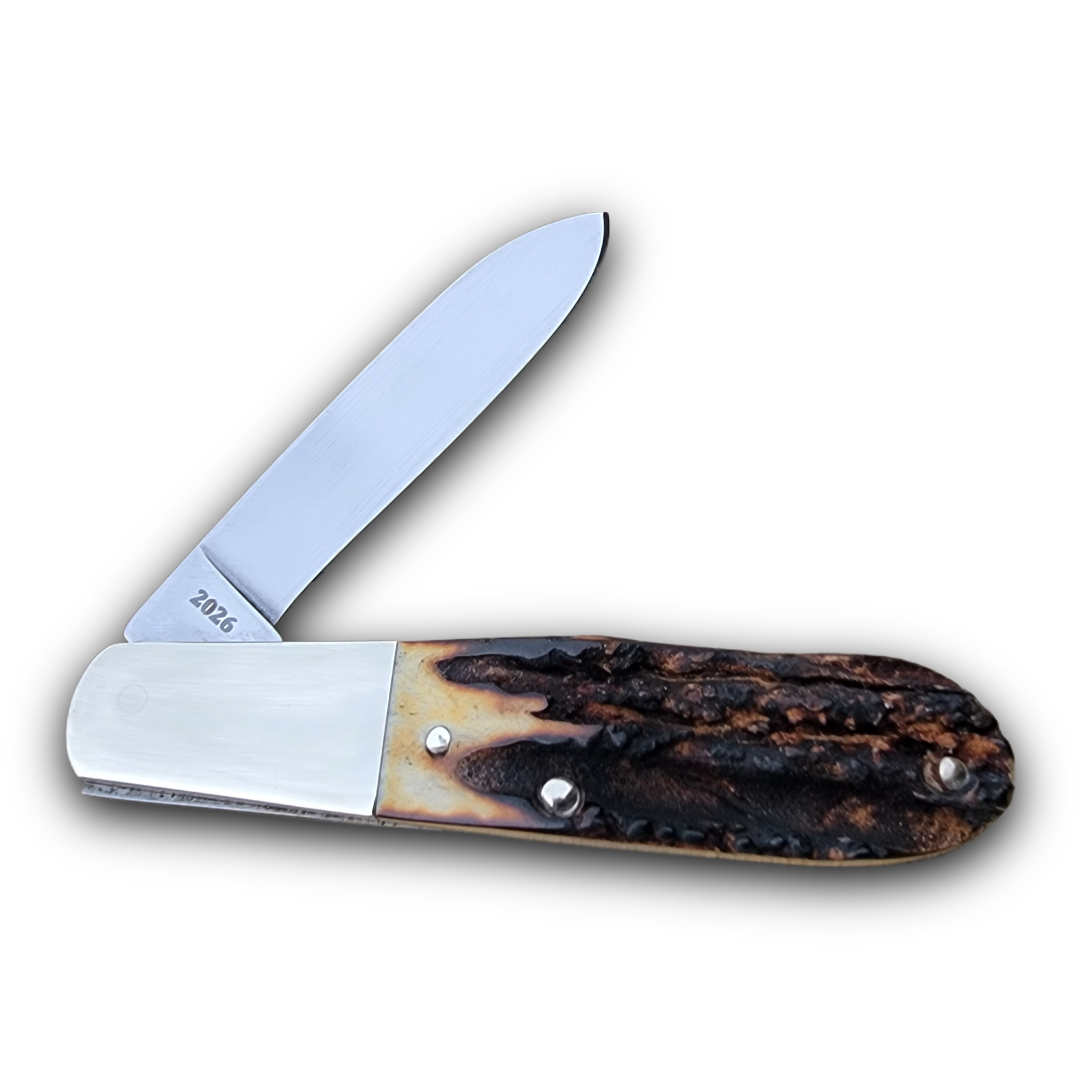 JBF Champlin Cutlery USA Genuine Stag Teardrop Barlow - Image 3