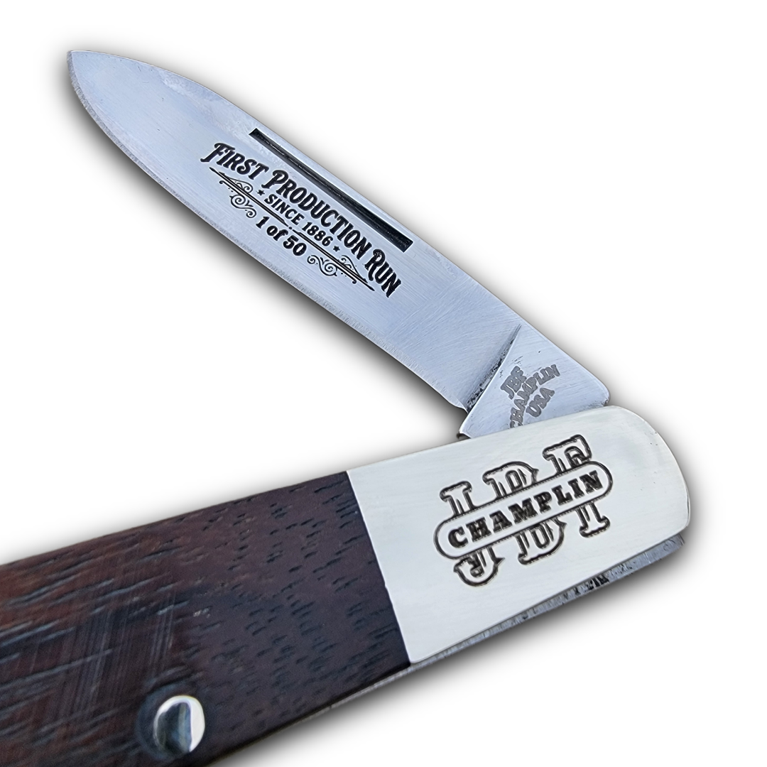 JBF Champlin Cutlery USA Sawcut American Black Walnut Teardrop Barlow - Image 2