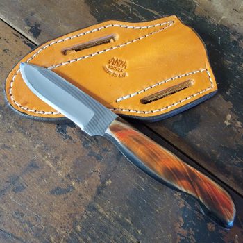 Anza Knives 10F Red Polished Buffalo Fixed Blade