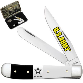 Case US Army Black and White Synthetic Trapper
