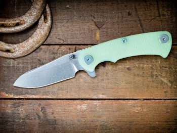 Rick Hinderer Translucent Green G10 Working Finish Sheepsfoot Project X