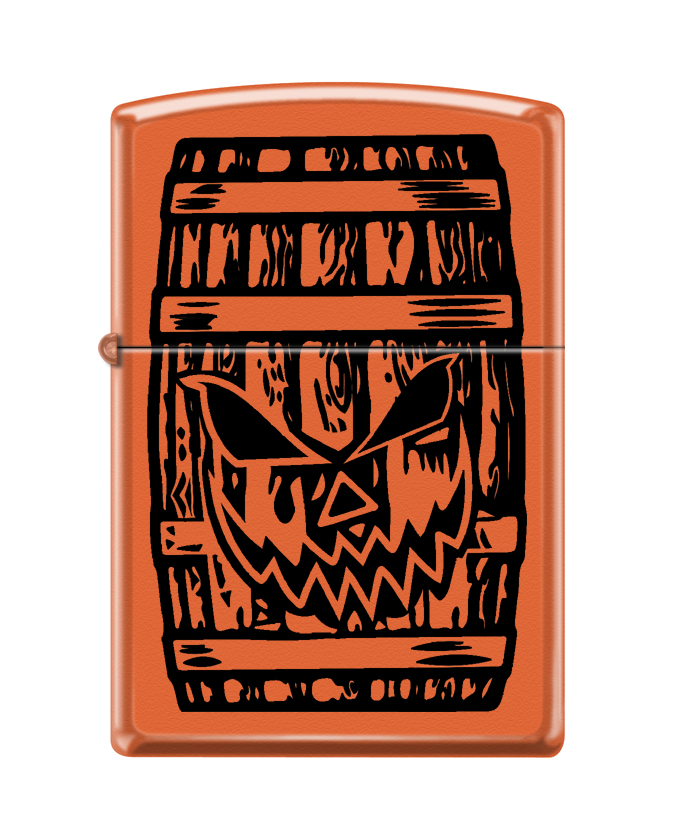Halloween Jack-o-lantern Bourbon Barrel Orange Zippo Lighter