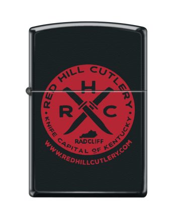 Red Hill Cutlery Logo Black Zippo Lighter