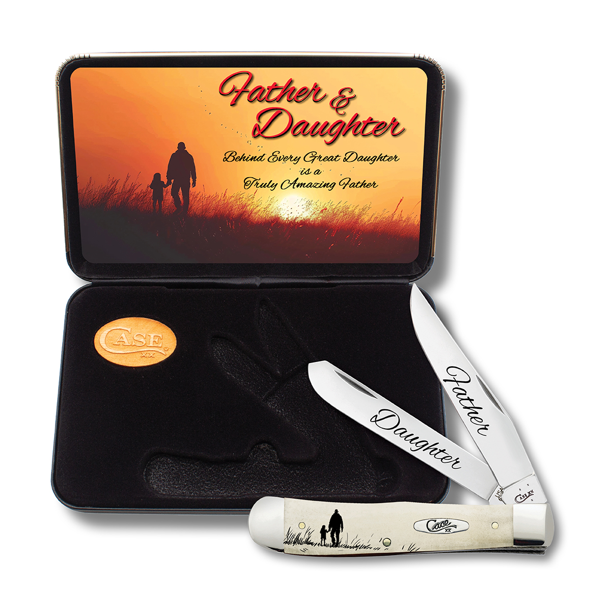 AWTC54FD Father Daughter Smooth Natural Bone Trapper Gift Set