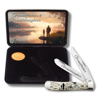 AWTC54GD Grandfather Granddaughter Smooth Natural Bone Trapper Gift Set
