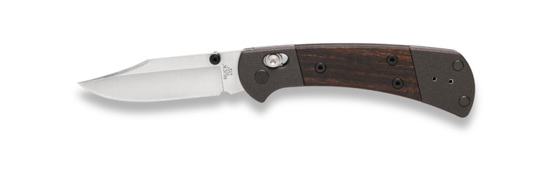 Buck Ebony Wood 112 Ranger Folding Hunter Crossbar Lock