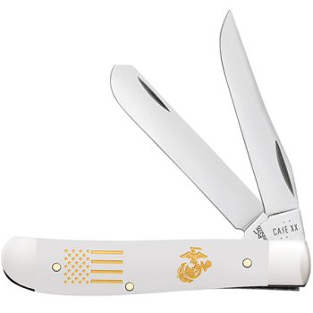 Case USMC Marine White Synthetic Mini Trapper