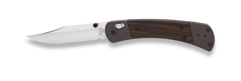 Buck Ebony Wood 110 Folding Hunter Crossbar Lock