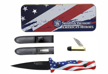 Smith & Wesson America's Heroes Fixed Blade Gift Tin Set