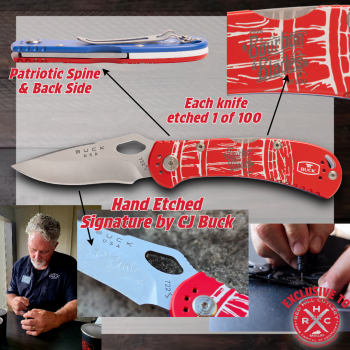 Buck Bourbon & Blades Red Aluminum Spitfire 1 of 100 **Signed By CJ Buck**