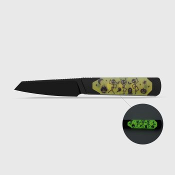 Kizer Halloween Black and Yellow G10 Hallow Fixed Blade