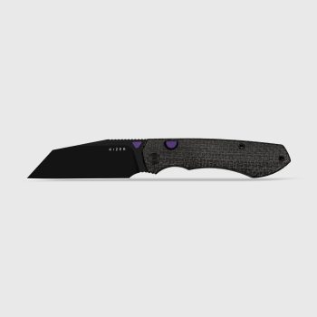Kizer Black Micarta Wharning Button Lock