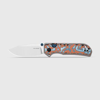 Kizer Orange and Blue Vortex Micarta Nice Guy