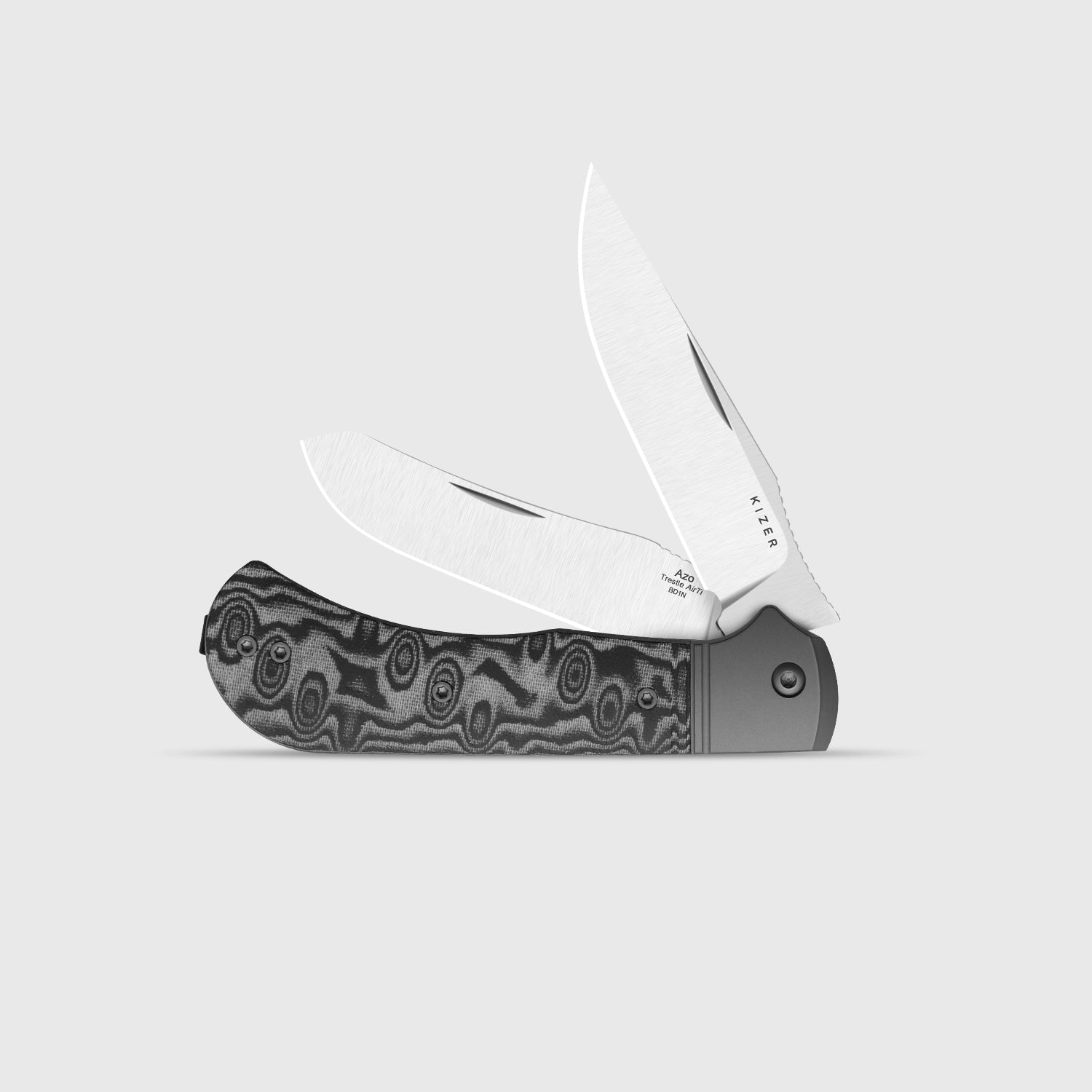 Kizer Black and Gray Vortex Micarta Trestle TP AirTi