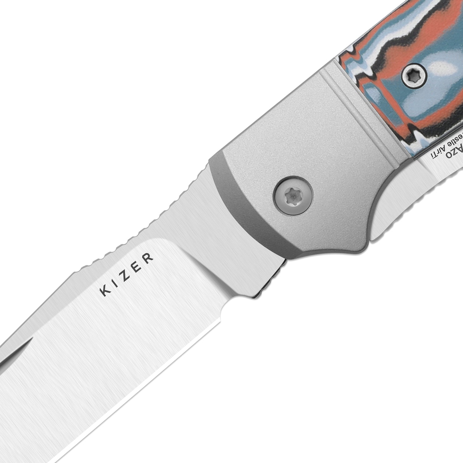 Kizer Blue and Orange Vortex Micarta Trestle TP AirTi - Image 10