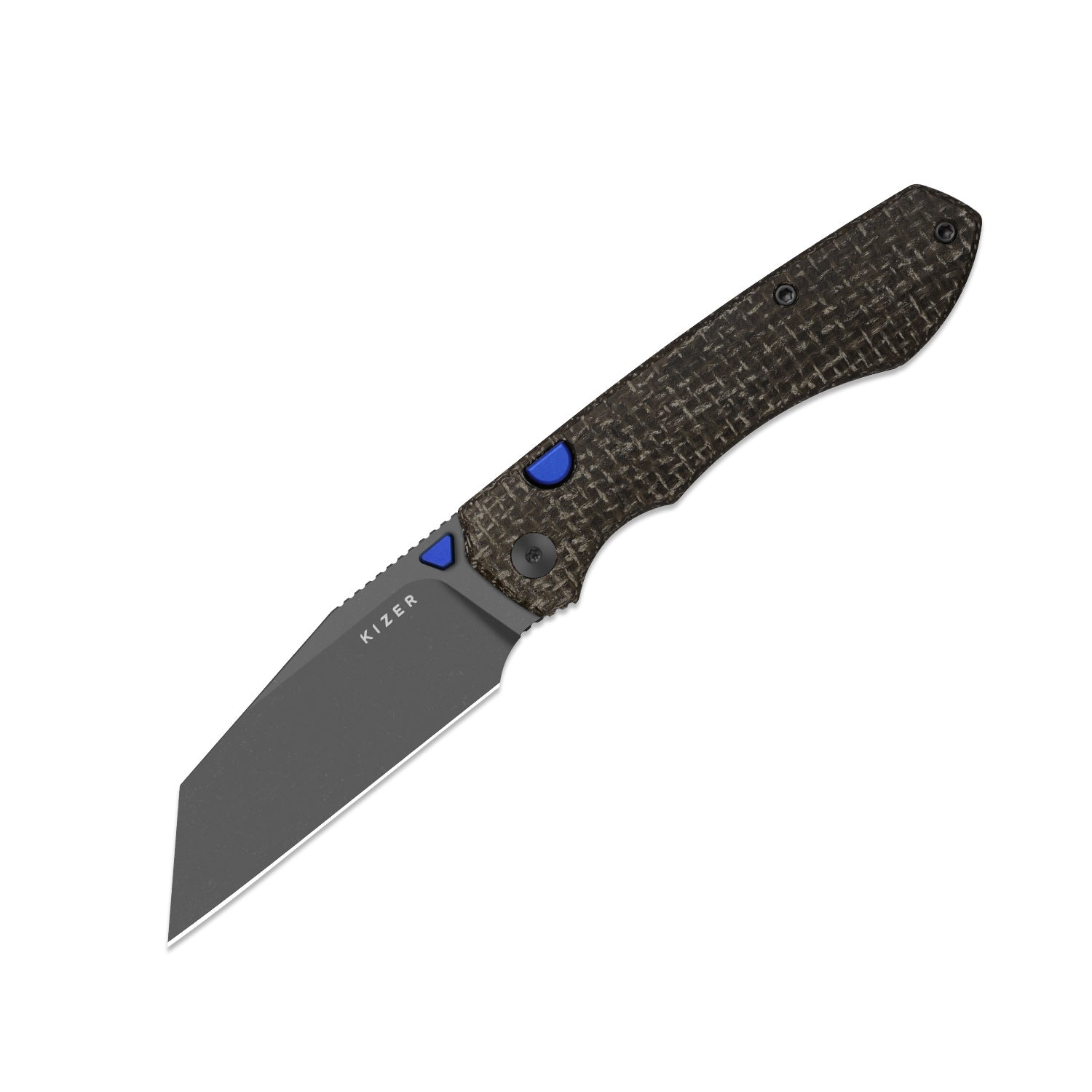 Kizer Brown Micarta Wharning Button Lock - Image 2