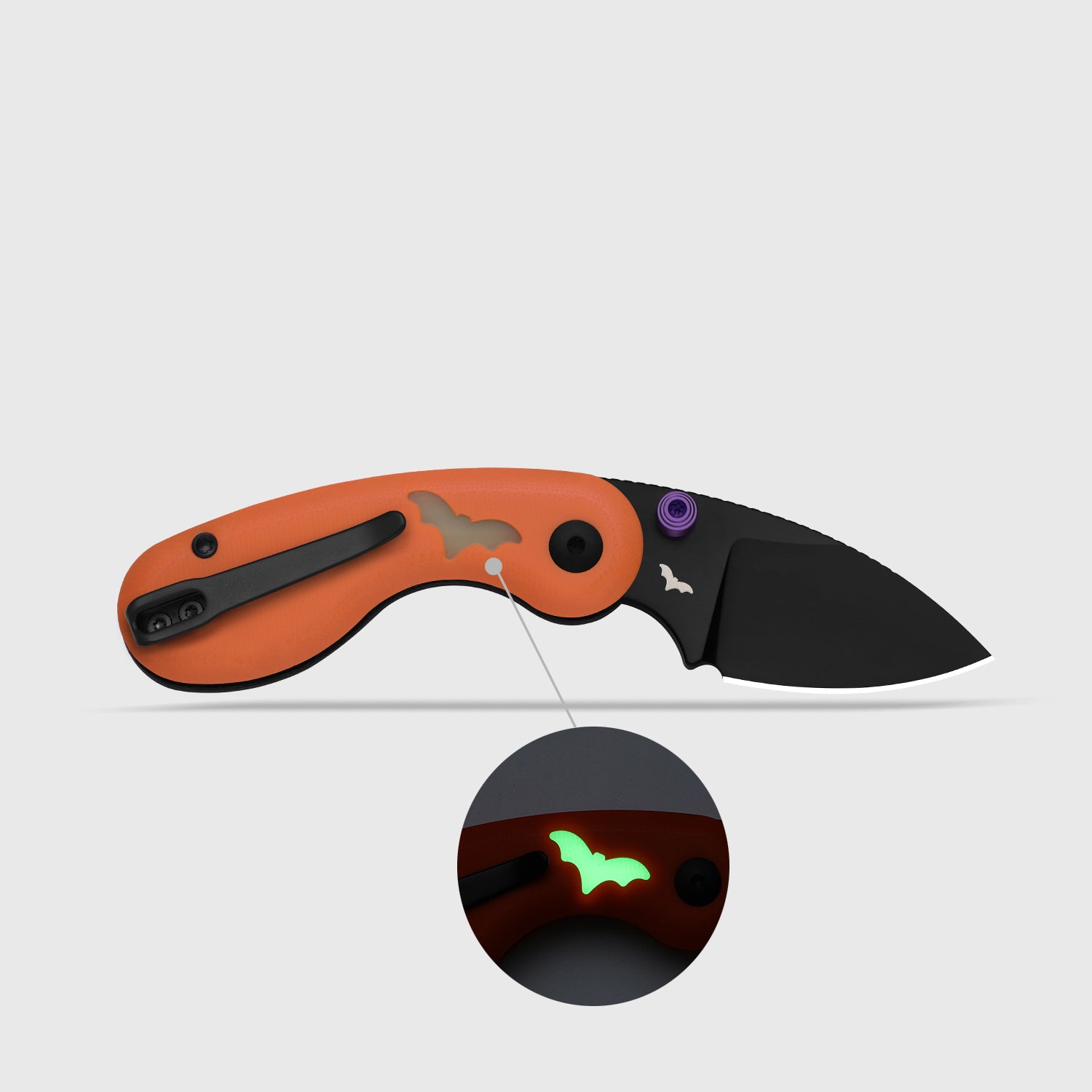Kizer Halloween Orange G10 Microbe Button Lock - Image 2