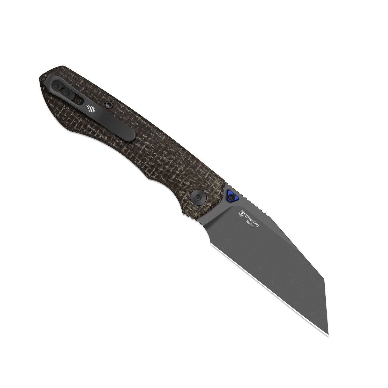 Kizer Brown Micarta Wharning Button Lock - Image 8