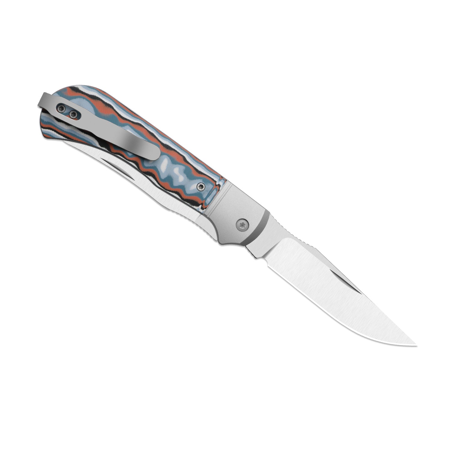 Kizer Blue and Orange Vortex Micarta Trestle TP AirTi - Image 3