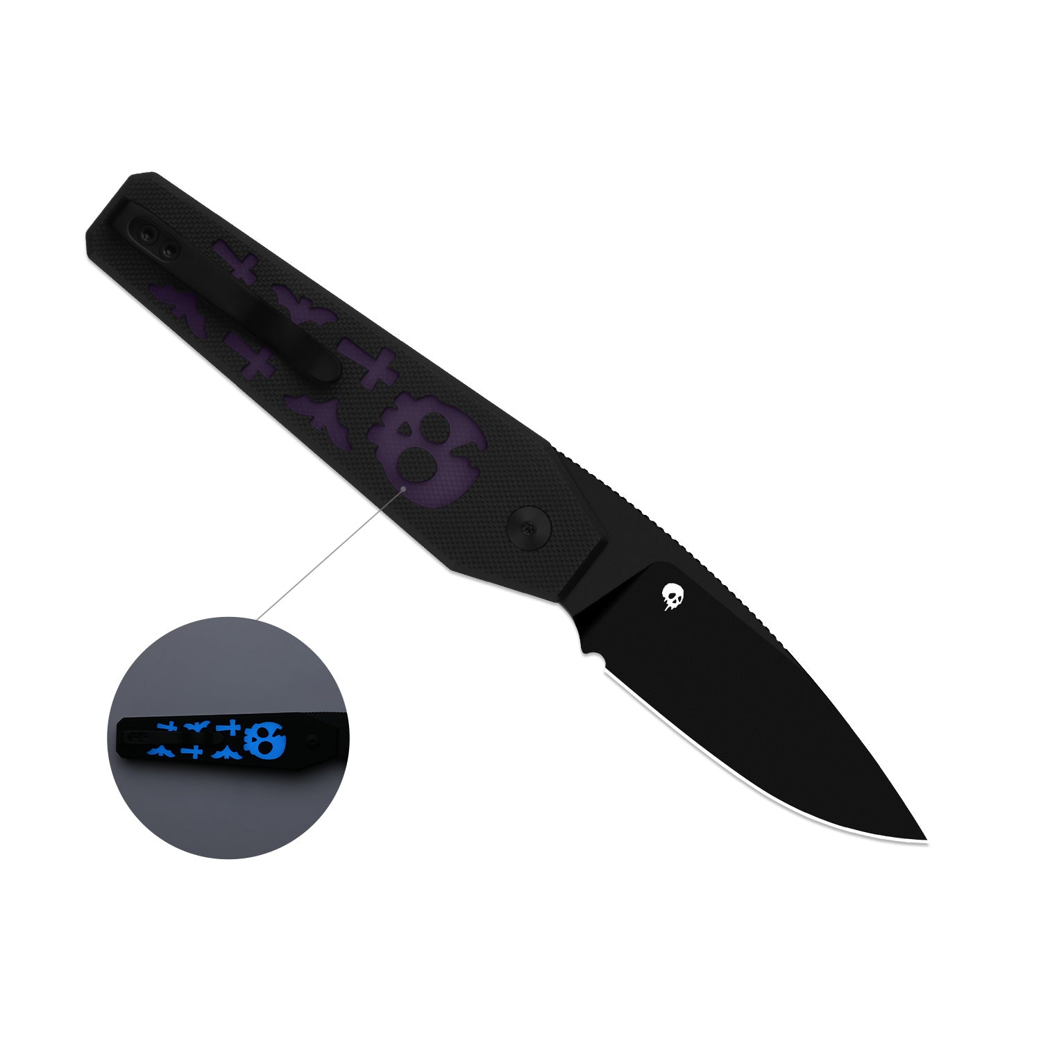 Kizer Halloween Black G10 Tomb Button Lock - Image 7
