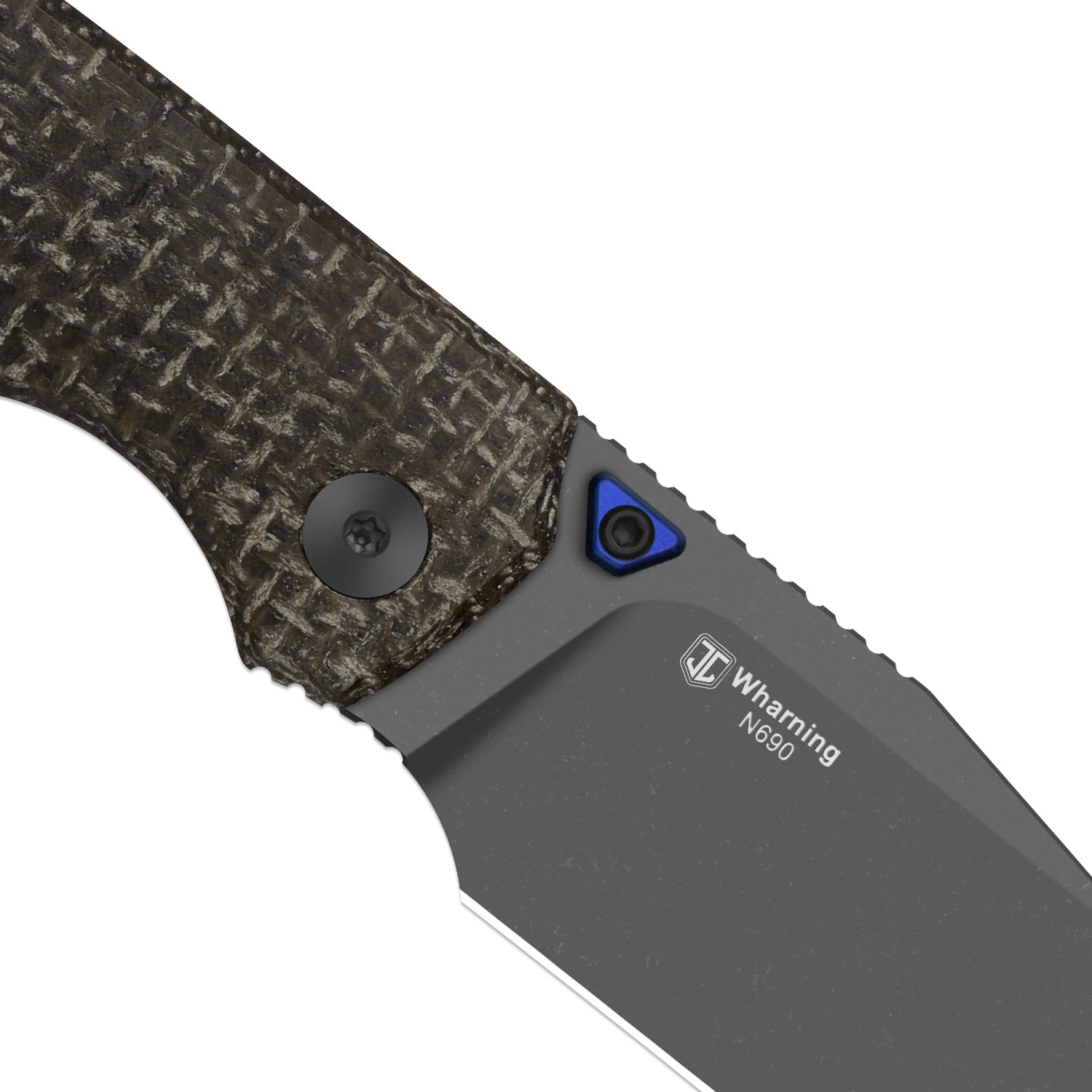 Kizer Brown Micarta Wharning Button Lock - Image 6