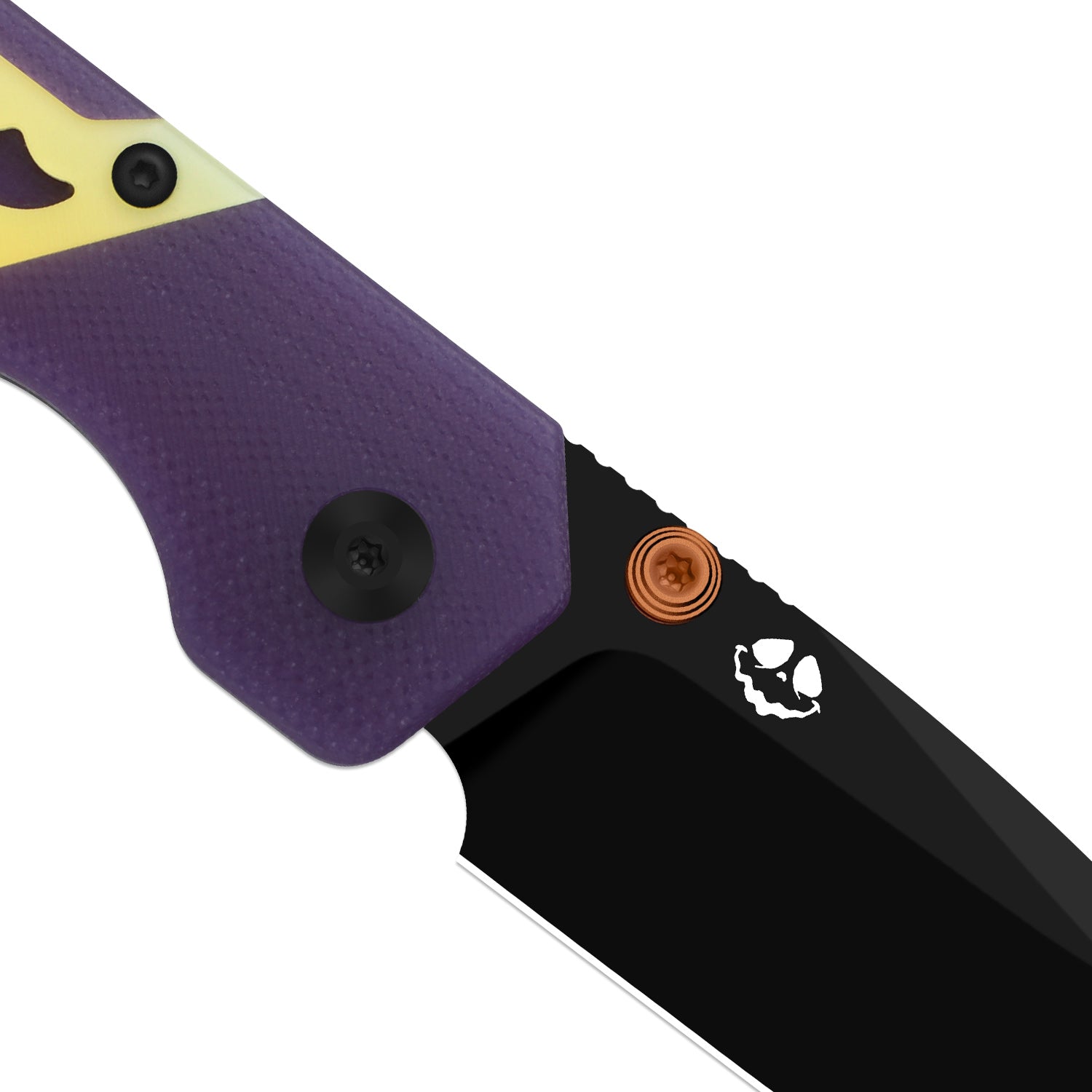 Kizer Halloween Purple and Yellow G10 Militaw 3.1 Button Lock - Image 8