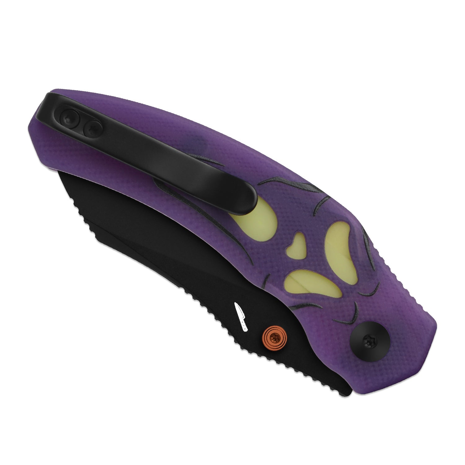 Kizer Halloween Purple G10 Mini Bulldog Button Lock - Image 5