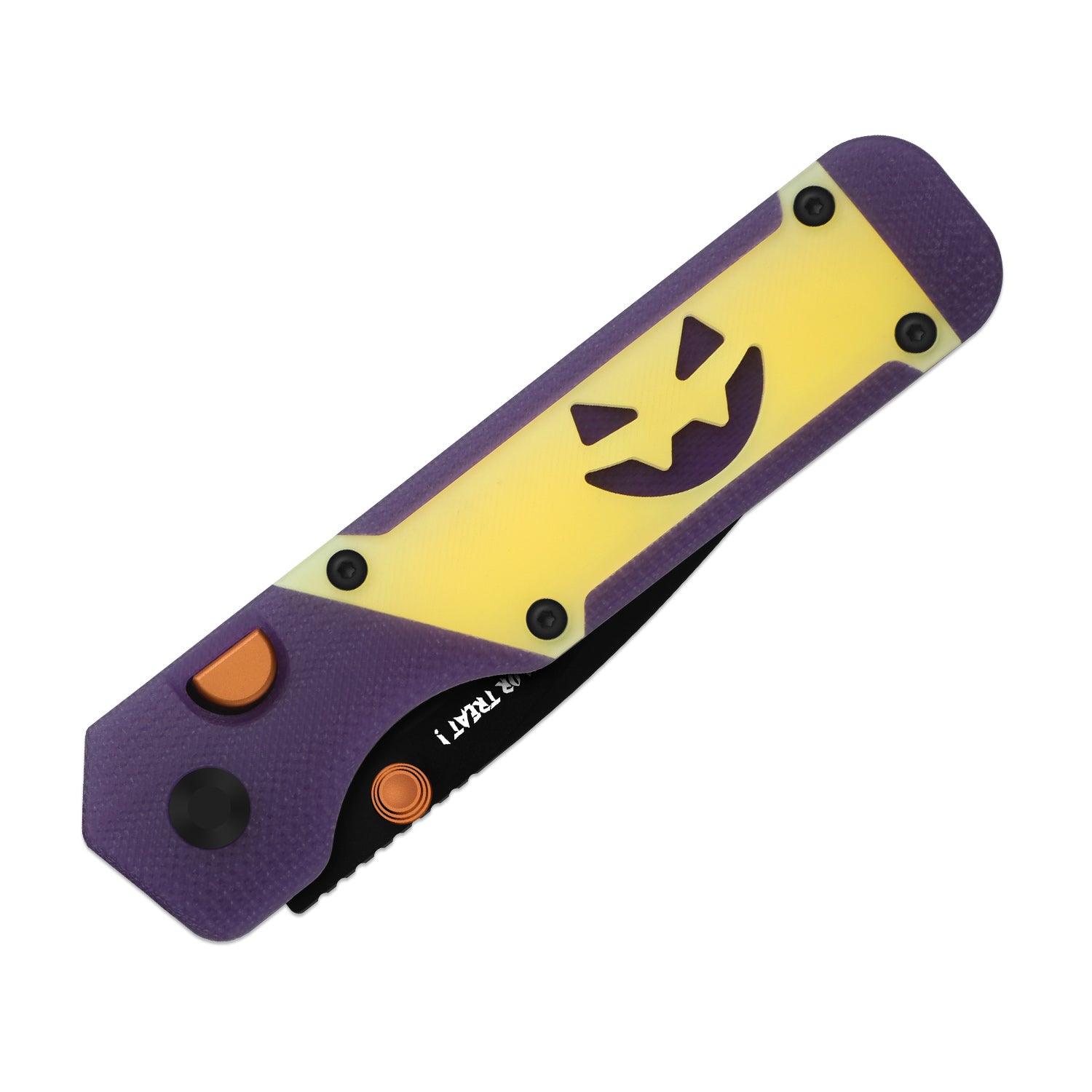 Kizer Halloween Purple and Yellow G10 Militaw 3.1 Button Lock - Image 7