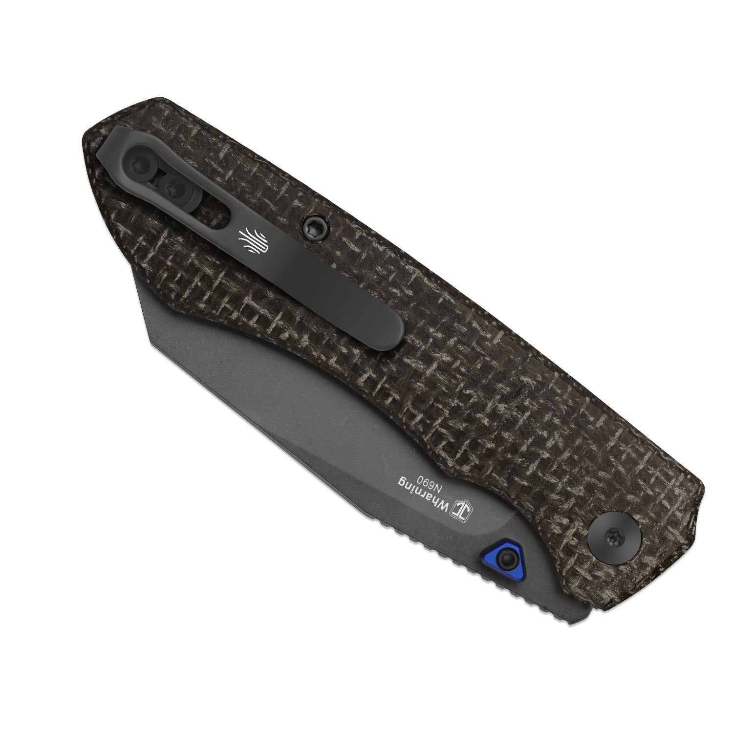 Kizer Brown Micarta Wharning Button Lock - Image 3