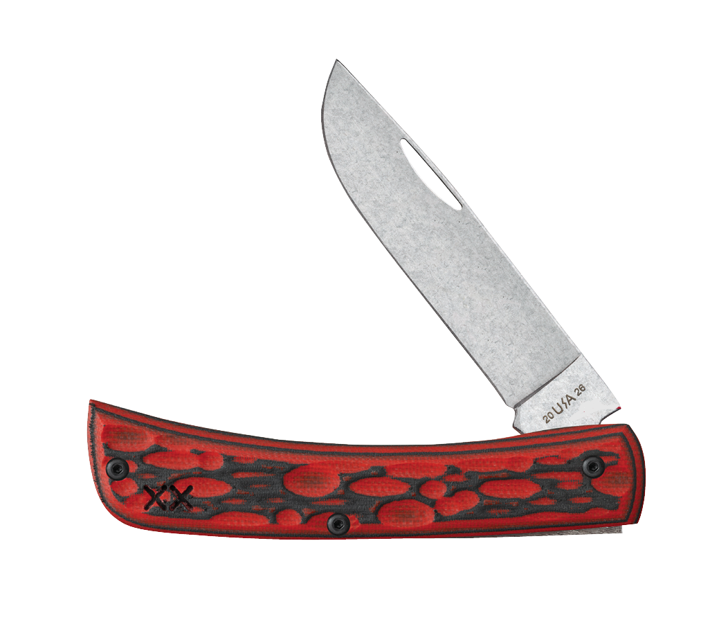 Case Crossroads Fossil Jig Red/Black Nitrile G-10 XR Sod Buster JR