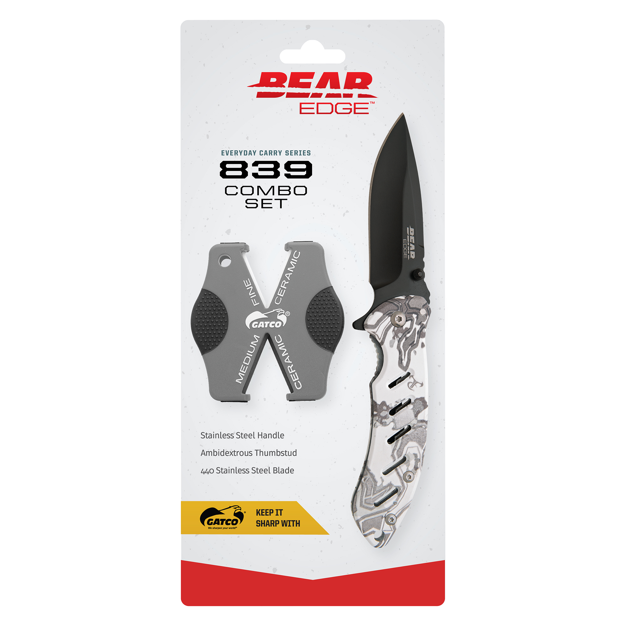 Bear Edge White Flipper & Sharpener Set